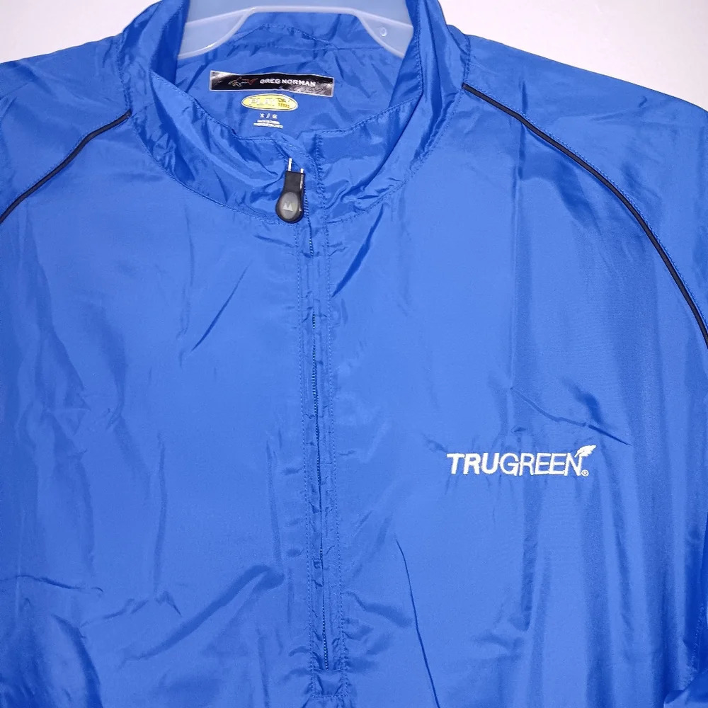 Mens greg norman blue windbreaker pullover jacket size X